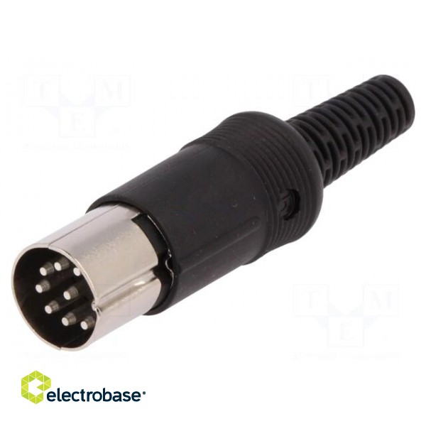 Plug | DIN | male | PIN: 8 | Layout: 262° | straight | for cable | soldering paveikslėlis 1