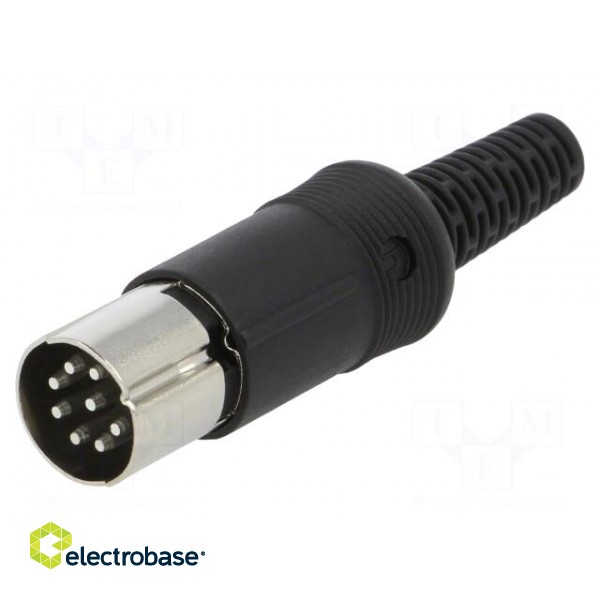 Plug | DIN | male | PIN: 8 | Layout: 270° | straight | for cable | soldering image 1