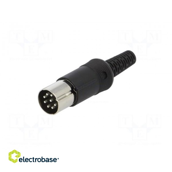 Plug | DIN | male | PIN: 8 | Layout: 270° | straight | for cable | soldering image 2