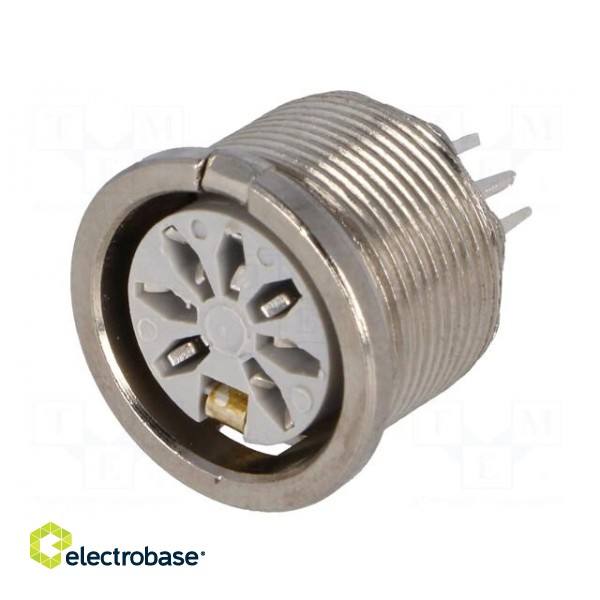 Socket | DIN | female | PIN: 7 | Layout: 270° | THT | 34V | 2A | silver plated image 1