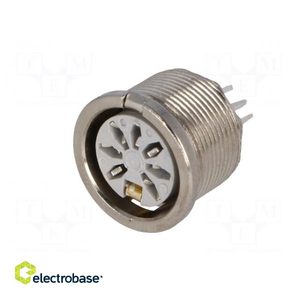 Socket | DIN | female | PIN: 7 | Layout: 270° | THT | 34V | 2A | silver plated image 2