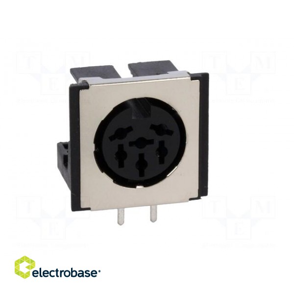 Socket | DIN | female | shielded | PIN: 6 | Layout: 240° | angled 90° | THT image 9