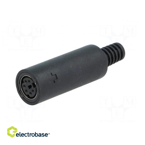 Plug | DIN mini | female | PIN: 6 | with strain relief | soldering | 100V paveikslėlis 2