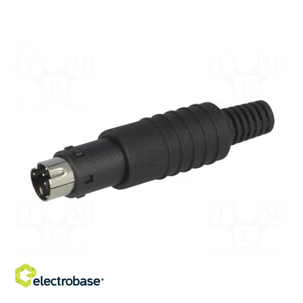 Plug | DIN mini | male | PIN: 6 | with strain relief | soldering | 100V image 2