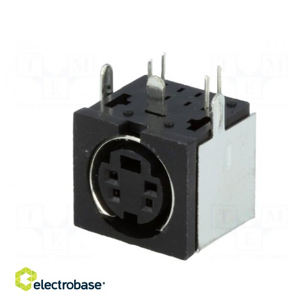Socket | DIN mini | female | PIN: 4 | shielded | THT | on PCBs | angled 90° image 2