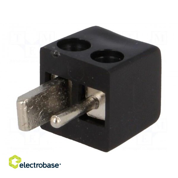 Plug | loudspeaker | male | screw terminal | angled 90° | Colour: black image 1