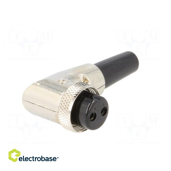 Plug | microphone | female | PIN: 2 | for cable | angled 90° | 6mm image 8