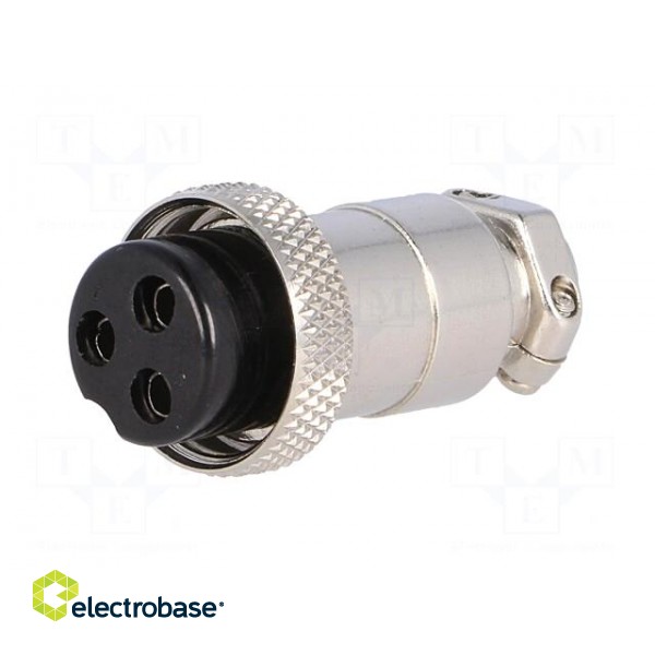 Plug | microphone | female | PIN: 3 | for cable | straight | 6mm image 2