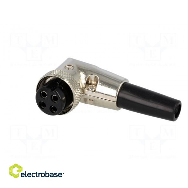 Plug | microphone | female | PIN: 4 | for cable | angled 90° | 6mm image 2