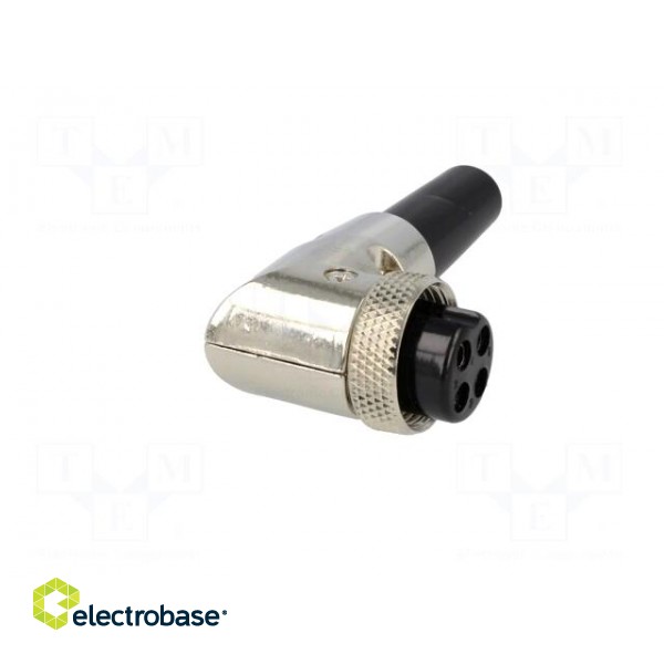 Plug | microphone | female | PIN: 4 | for cable | angled 90° | 6mm image 8