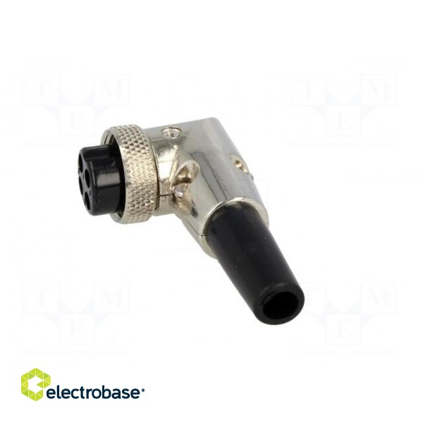 Plug | microphone | female | PIN: 4 | for cable | angled 90° | 6mm image 3