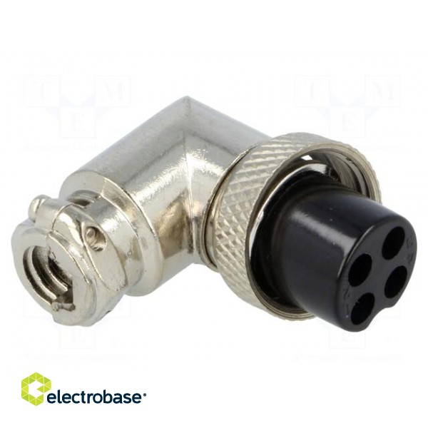Plug | microphone | female | PIN: 4 | for cable | angled 90° image 1