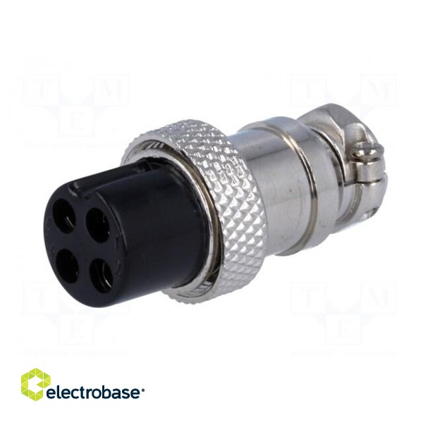 Plug | microphone | female | PIN: 4 | for cable | straight image 2