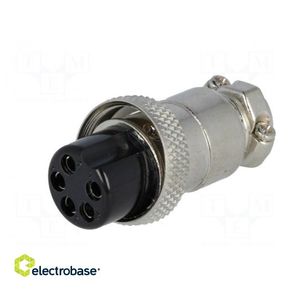 Plug | microphone | female | PIN: 5 | for cable | straight | 6mm image 2