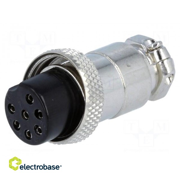 Plug | microphone | female | PIN: 7 | for cable | straight | 6mm image 1