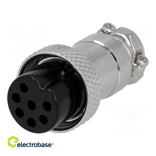 Plug | microphone | female | PIN: 7 | for cable | straight image 1