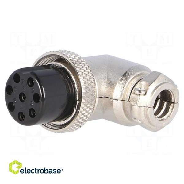 Plug | microphone | female | PIN: 8 | for cable | angled 90° image 1