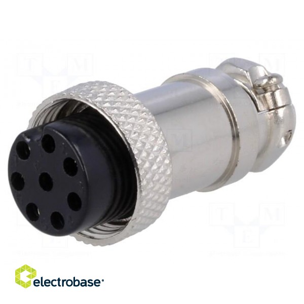 Plug | microphone | female | PIN: 8 | for cable | straight image 1