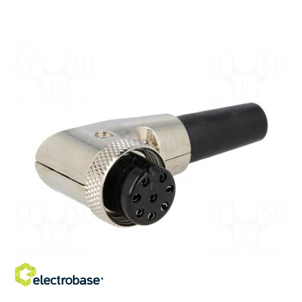 Plug | microphone | female | PIN: 8 | with strain relief | for cable image 2