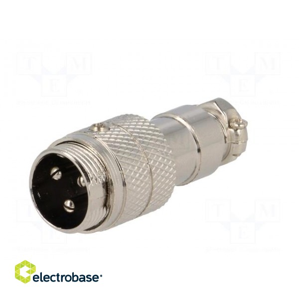 Plug | microphone | male | PIN: 3 | for cable | straight image 2