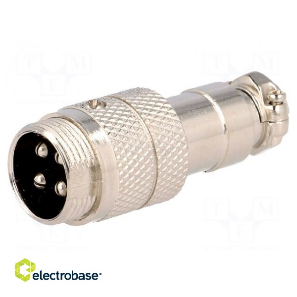 Plug | microphone | male | PIN: 4 | for cable | straight image 1