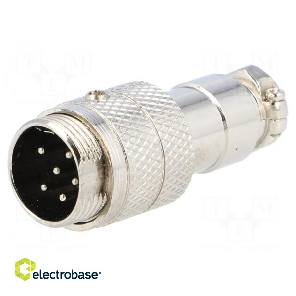 Plug | microphone | male | PIN: 6 | for cable | straight image 1