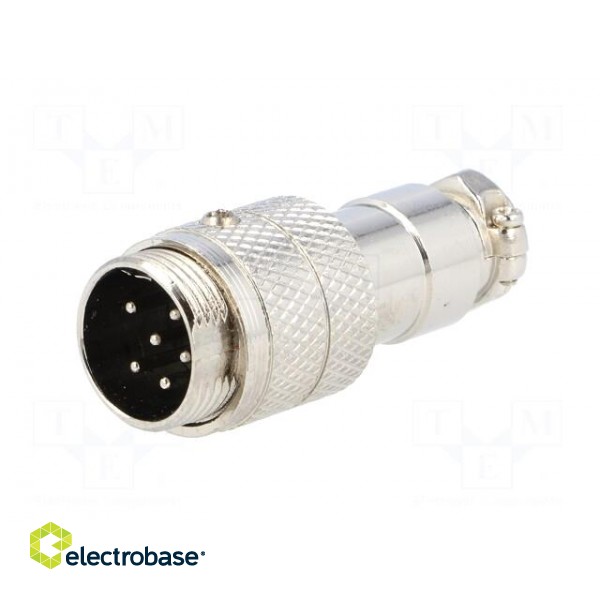 Plug | microphone | male | PIN: 6 | for cable | straight image 2