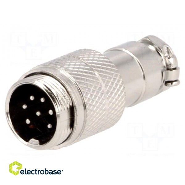 Plug | microphone | male | PIN: 7 | for cable | straight фото 1