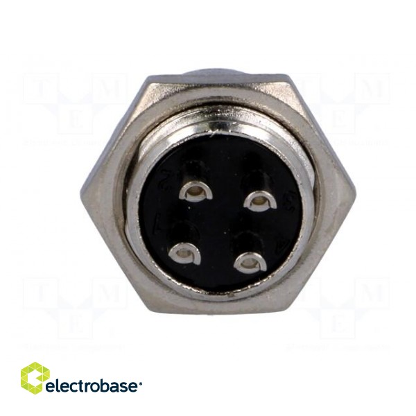 Socket | microphone | male | PIN: 4 | for panel mounting image 5