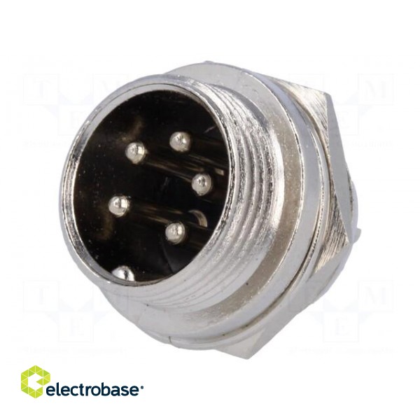 Socket | microphone | male | PIN: 5 | for panel mounting image 1