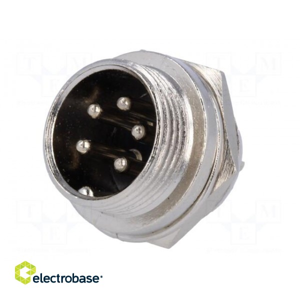 Socket | microphone | male | PIN: 5 | for panel mounting image 2