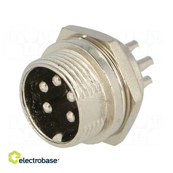 Socket | microphone | male | PIN: 5 | for panel mounting image 1