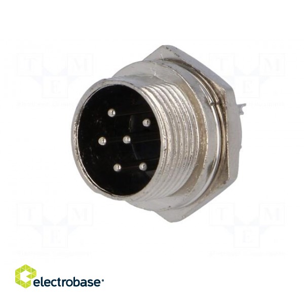 Socket | microphone | male | PIN: 6 | for panel mounting image 2