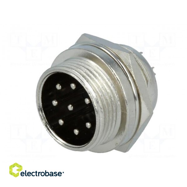 Socket | microphone | male | PIN: 8 | for panel mounting image 2