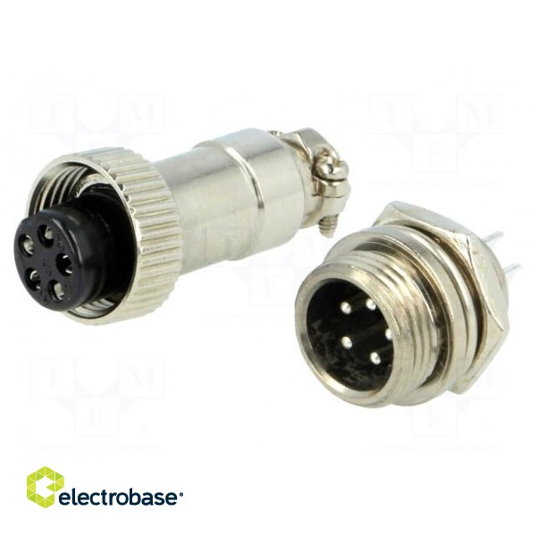 Socket,plug | microphone MINI | male,female | PIN: 5 | MINI | soldering image 1