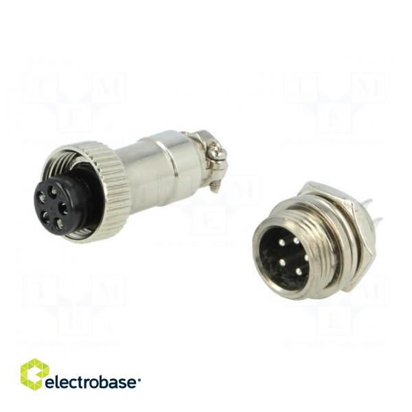 Socket,plug | microphone MINI | male,female | PIN: 5 | MINI | soldering image 2