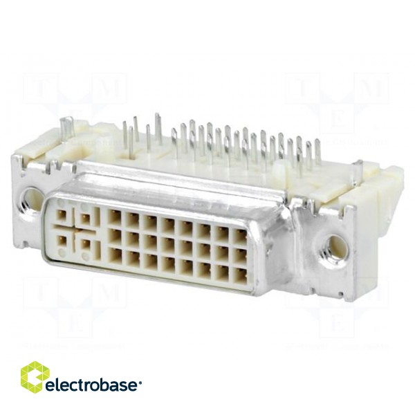Connector: DVI-I | socket | MicroCross DVI | PIN: 29 | gold flash | THT image 1
