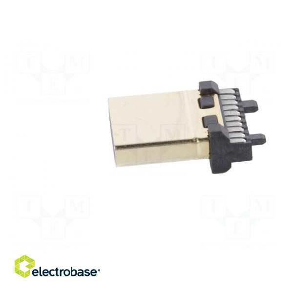 Connector: HDMI | plug | PIN: 19 | gold flash | for cable фото 3