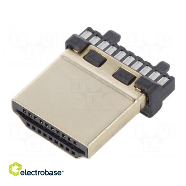 Connector: HDMI | plug | PIN: 19 | gold flash | for cable фото 1