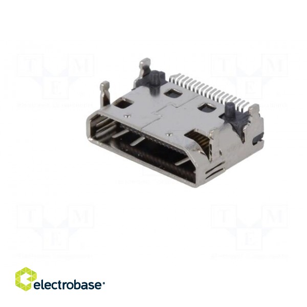 Connector: mini HDMI | socket | PIN: 19 | gold-plated | angled 90° | SMT image 2
