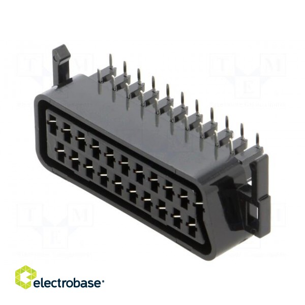 Connector: SCART | socket | female | for panel mounting | angled 90° фото 1