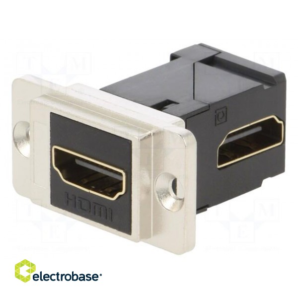 Coupler | HDMI socket,both sides | DUALSLIM | gold-plated | 29mm image 1