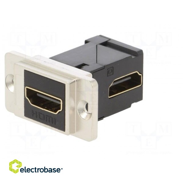Coupler | HDMI socket,both sides | DUALSLIM | gold-plated | 29mm image 2