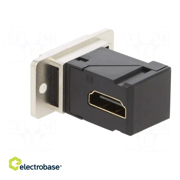 Coupler | HDMI socket,both sides | DUALSLIM | gold-plated | 29mm image 4