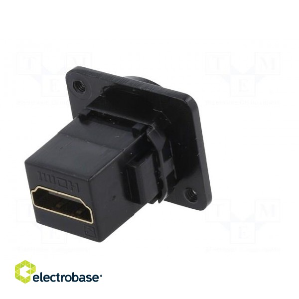 Coupler | HDMI socket,both sides | FT | gold-plated | 19x24mm image 6