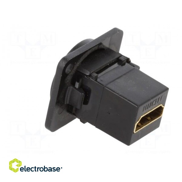 Coupler | HDMI socket,both sides | FT | gold-plated | 19x24mm image 4