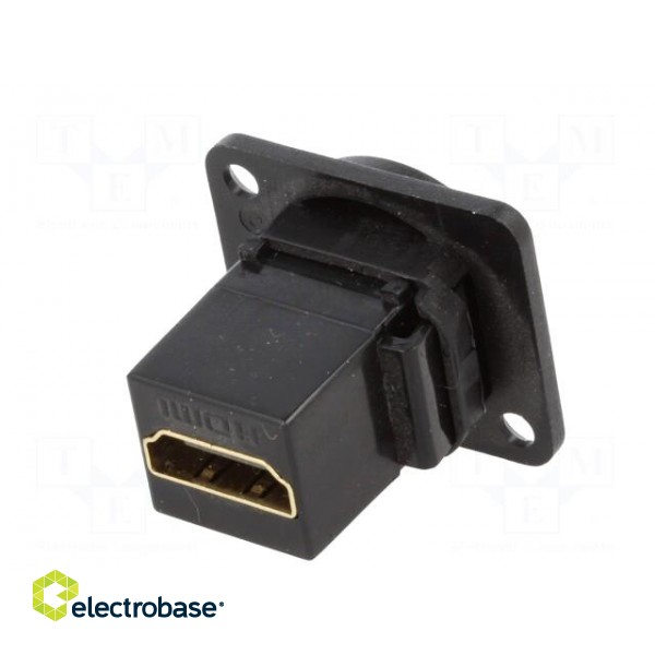 Coupler | HDMI socket,both sides | FT | gold-plated | 19x24mm фото 6