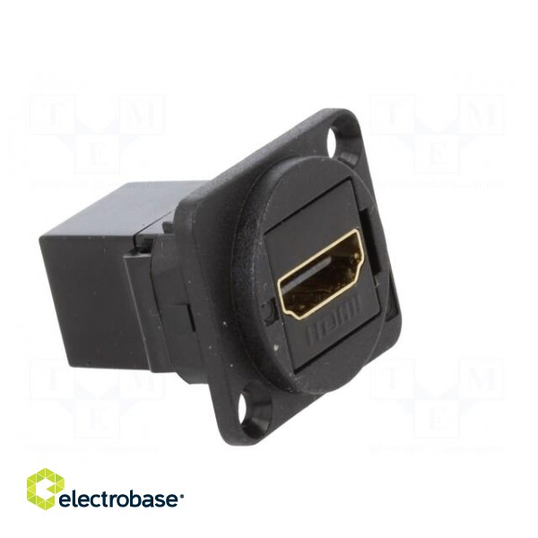 Coupler | HDMI socket,both sides | FT | gold-plated | 19x24mm фото 8