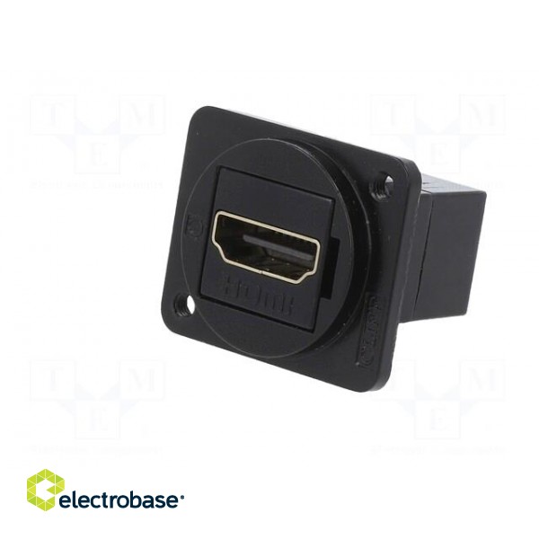 Coupler | HDMI socket,both sides | FT | gold-plated | 19x24mm image 2