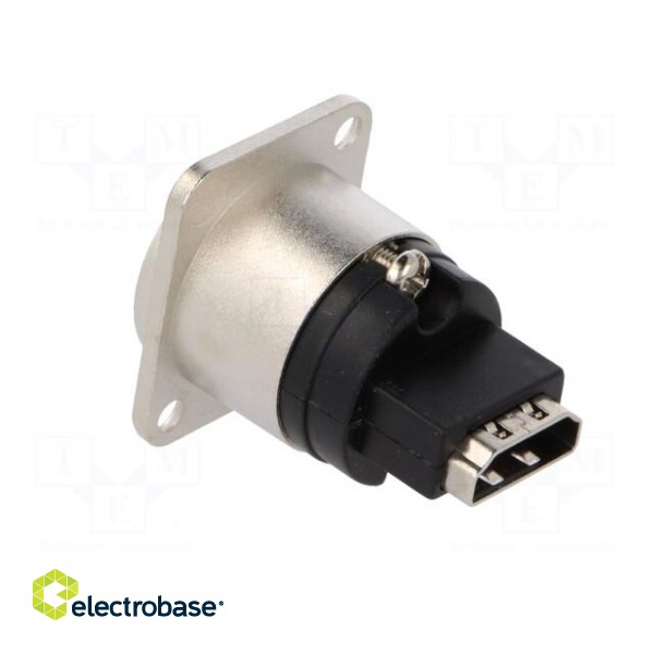 Coupler | HDMI socket,both sides | FT | shielded | 19x24mm | Mat: metal image 4